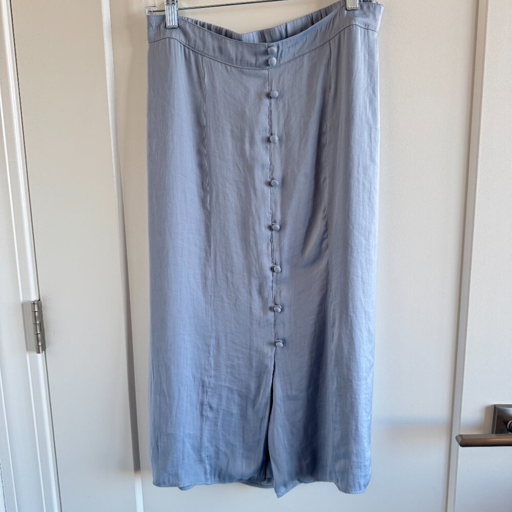 Lauren Conrad silk dusty blue maxi skirt in size M - Picture 2 of 6